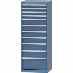 LISTA - 11 Drawer, 84 Compartment Bright Blue Steel Modular Storage Cabinet - Exact Industrial Supply