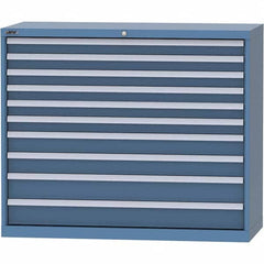 LISTA - 10 Drawer, 99 Compartment Bright Blue Steel Modular Storage Cabinet - Exact Industrial Supply