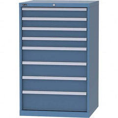 LISTA - 8 Drawer, 45 Compartment Bright Blue Steel Modular Storage Cabinet - Exact Industrial Supply