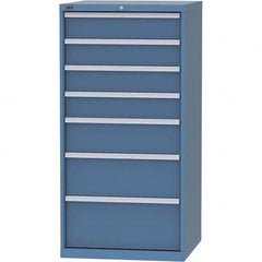 LISTA - 7 Drawer, 45 Compartment Bright Blue Steel Modular Storage Cabinet - Exact Industrial Supply