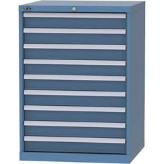 LISTA - 9 Drawer, 45 Compartment Bright Blue Steel Modular Storage Cabinet - Exact Industrial Supply