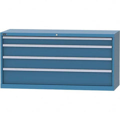 LISTA - 4 Drawer, 84 Compartment Bright Blue Steel Modular Storage Cabinet - Exact Industrial Supply