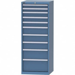 LISTA - 10 Drawer, 84 Compartment Bright Blue Steel Modular Storage Cabinet - Exact Industrial Supply