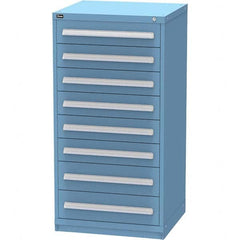 Vidmar - 8 Drawer Bright Blue Steel Modular Storage Cabinet - Exact Industrial Supply