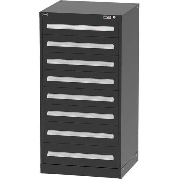 Vidmar - 8 Drawer Black Steel Modular Storage Cabinet - Exact Industrial Supply