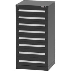 Vidmar - 8 Drawer Black Steel Modular Storage Cabinet - Exact Industrial Supply