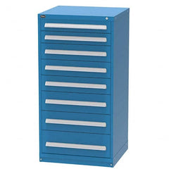 Vidmar - 8 Drawer Bright Blue Steel Modular Storage Cabinet - Exact Industrial Supply