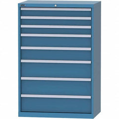 LISTA - 8 Drawer, 84 Compartment Bright Blue Steel Modular Storage Cabinet - Exact Industrial Supply