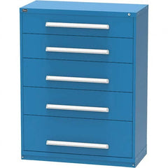 Vidmar - 5 Drawer, 45 Compartment Bright Blue Steel Modular Storage Cabinet - Exact Industrial Supply