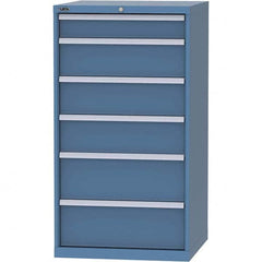 LISTA - 6 Drawer, 45 Compartment Bright Blue Steel Modular Storage Cabinet - Exact Industrial Supply