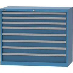 LISTA - 8 Drawer, 84 Compartment Bright Blue Steel Modular Storage Cabinet - Exact Industrial Supply