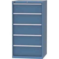 LISTA - 5 Drawer, 45 Compartment Bright Blue Steel Modular Storage Cabinet - Exact Industrial Supply