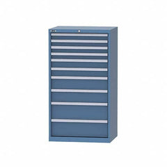 LISTA - 8 Drawer, 124 Compartment Bright Blue Steel Modular Storage Cabinet - Exact Industrial Supply