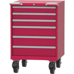 LISTA - 6 Drawer, 45 Compartment Red Steel Modular Storage Cabinet - Exact Industrial Supply