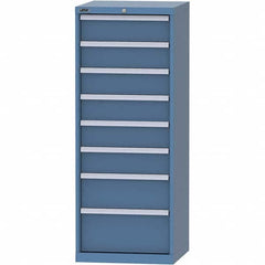 LISTA - 8 Drawer, 84 Compartment Bright Blue Steel Modular Storage Cabinet - Exact Industrial Supply