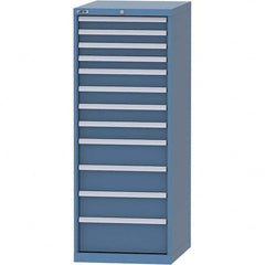 LISTA - 12 Drawer, 99 Compartment Bright Blue Steel Modular Storage Cabinet - Exact Industrial Supply