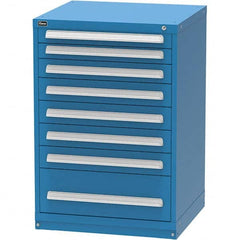 Vidmar - 8 Drawer, 124 Compartment Bright Blue Steel Modular Storage Cabinet - Exact Industrial Supply