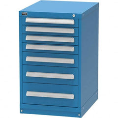 Vidmar - 7 Drawer, 45 Compartment Bright Blue Steel Modular Storage Cabinet - Exact Industrial Supply