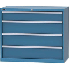 LISTA - 4 Drawer, 84 Compartment Bright Blue Steel Modular Storage Cabinet - Exact Industrial Supply