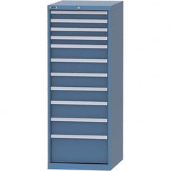 LISTA - 11 Drawer, 99 Compartment Bright Blue Steel Modular Storage Cabinet - Exact Industrial Supply