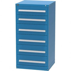 Vidmar - 6 Drawer Bright Blue Steel Modular Storage Cabinet - Exact Industrial Supply