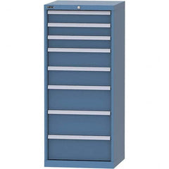 LISTA - 8 Drawer, 84 Compartment Bright Blue Steel Modular Storage Cabinet - Exact Industrial Supply