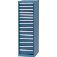 LISTA - 15 Drawer, 45 Compartment Bright Blue Steel Modular Storage Cabinet - Exact Industrial Supply