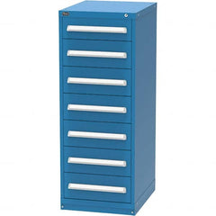 Vidmar - 7 Drawer, 45 Compartment Bright Blue Steel Modular Storage Cabinet - Exact Industrial Supply