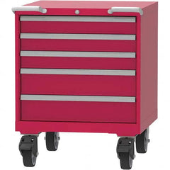 LISTA - 5 Drawer, 45 Compartment Red Steel Modular Storage Cabinet - Exact Industrial Supply