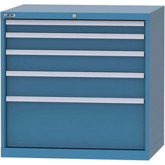 LISTA - 4 Drawer, 84 Compartment Bright Blue Steel Modular Storage Cabinet - Exact Industrial Supply