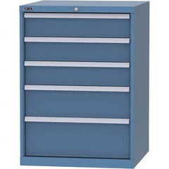 LISTA - 5 Drawer, 45 Compartment Bright Blue Steel Modular Storage Cabinet - Exact Industrial Supply