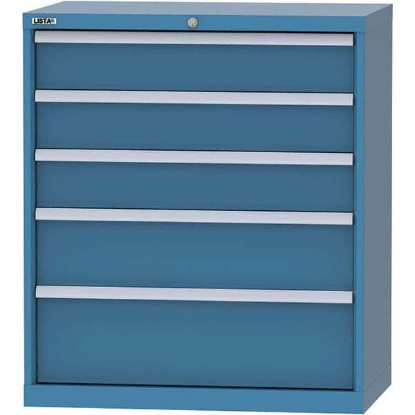 LISTA - 4 Drawer, 84 Compartment Bright Blue Steel Modular Storage Cabinet - Exact Industrial Supply