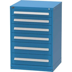 Vidmar - 6 Drawer Bright Blue Steel Modular Storage Cabinet - Exact Industrial Supply