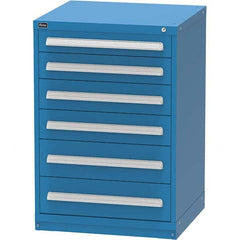 Vidmar - 6 Drawer, 344 Compartment Bright Blue Steel Modular Storage Cabinet - Exact Industrial Supply