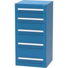 Vidmar - 5 Drawer, 124 Compartment Bright Blue Steel Modular Storage Cabinet - Exact Industrial Supply