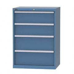 LISTA - 8 Drawer, 124 Compartment Bright Blue Steel Modular Storage Cabinet - Exact Industrial Supply