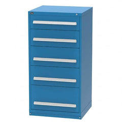 Vidmar - 5 Drawer Bright Blue Steel Modular Storage Cabinet - Exact Industrial Supply