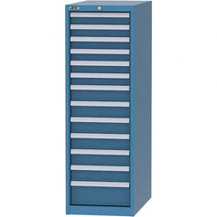 LISTA - 13 Drawer, 45 Compartment Bright Blue Steel Modular Storage Cabinet - Exact Industrial Supply