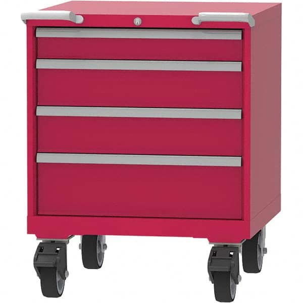 LISTA - 4 Drawer, 45 Compartment Red Steel Modular Storage Cabinet - Exact Industrial Supply