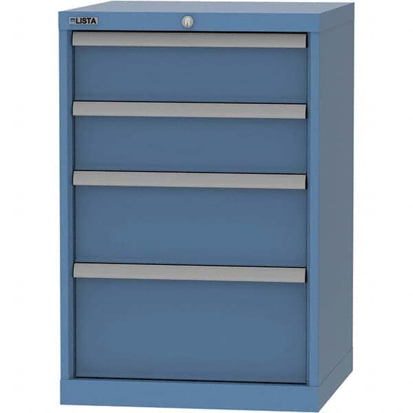 LISTA - 4 Drawer, 84 Compartment Bright Blue Steel Modular Storage Cabinet - Exact Industrial Supply