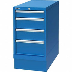 LISTA - 4 Drawer, 34 Compartment Bright Blue Steel Modular Storage Cabinet - Exact Industrial Supply