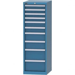 LISTA - 10 Drawer, 216 Compartment Bright Blue Steel Modular Storage Cabinet - Exact Industrial Supply