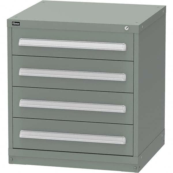 Vidmar - 4 Drawer Vidmar Green Steel Modular Storage Cabinet - Exact Industrial Supply