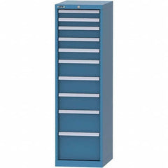 LISTA - 10 Drawer, 45 Compartment Bright Blue Steel Modular Storage Cabinet - Exact Industrial Supply