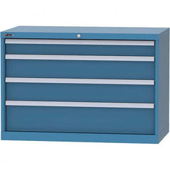 LISTA - 4 Drawer, 84 Compartment Bright Blue Steel Modular Storage Cabinet - Exact Industrial Supply