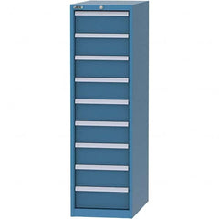 LISTA - 9 Drawer, 45 Compartment Bright Blue Steel Modular Storage Cabinet - Exact Industrial Supply