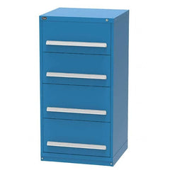 Vidmar - 4 Drawer, 344 Compartment Bright Blue Steel Modular Storage Cabinet - Exact Industrial Supply