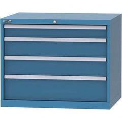 LISTA - 4 Drawer, 84 Compartment Bright Blue Steel Modular Storage Cabinet - Exact Industrial Supply