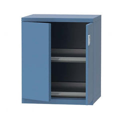 LISTA - 7 Drawer, 124 Compartment Bright Blue Steel Modular Storage Cabinet - Exact Industrial Supply