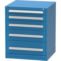 Vidmar - 5 Drawer Bright Blue Steel Modular Storage Cabinet - Exact Industrial Supply